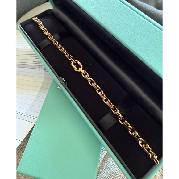 NEW Tiffany Co SOLID 18k Rose Gold Makers Heavy Chain Bracelet Sz LARGE Receipt* - Picture 8 of 16